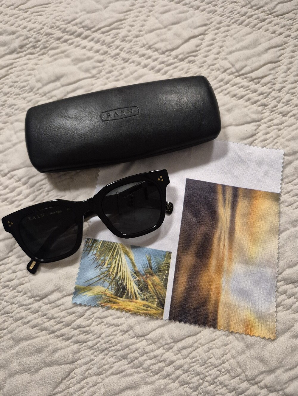 RAEN Huxton Recycled Black Polarized Square Sunglasses 51mm